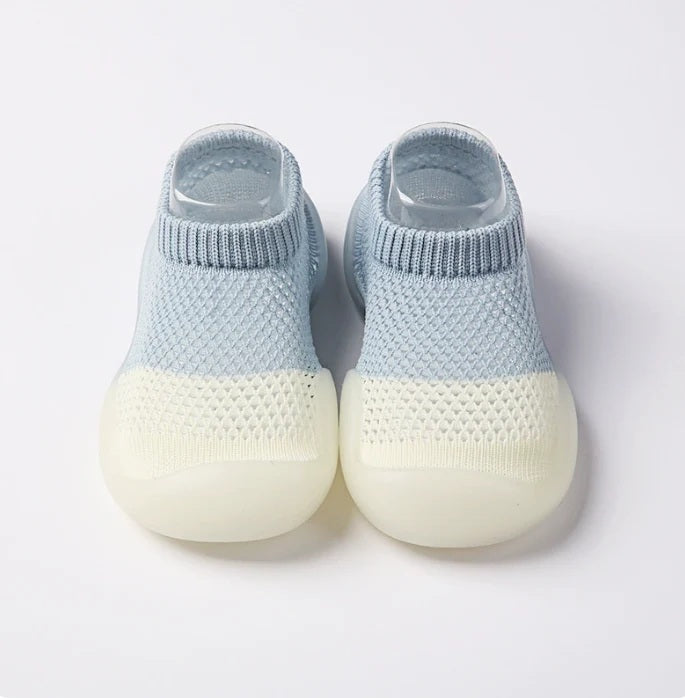 Baby Sock Shoes - Blue & Grey - 237483