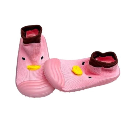 Baby Sock Shoes - Pink & White - 237485