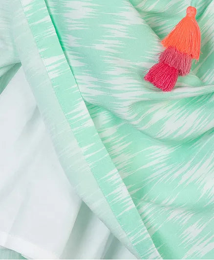 Minoti mint green tie dye skirt w/tassles - 35917