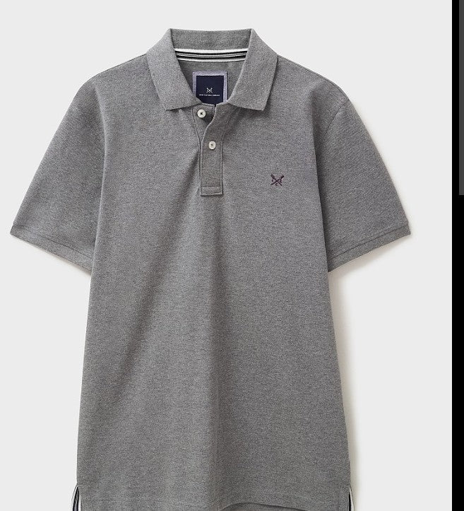 Grey Basic Pique Polo Tee - 36017