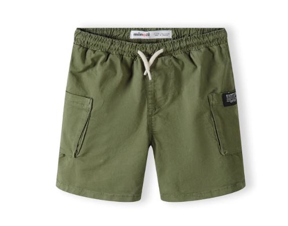 Minoti basic army green poplin short - 36141