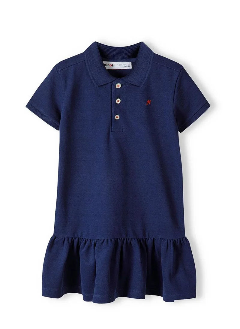 Minoti navy blue pique polo dress - 36228