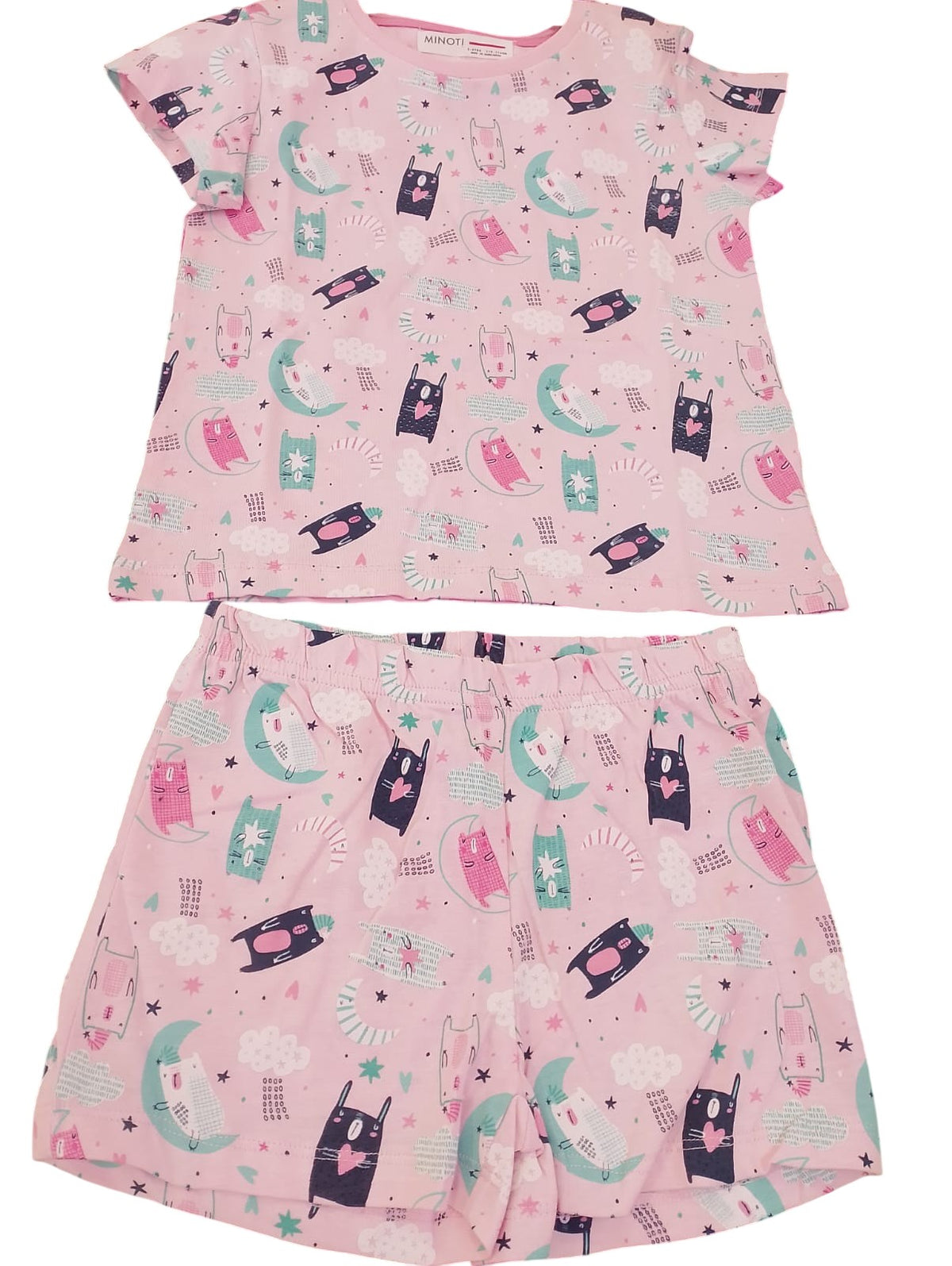 Minoti 2pc pink pyjama short set - 36496