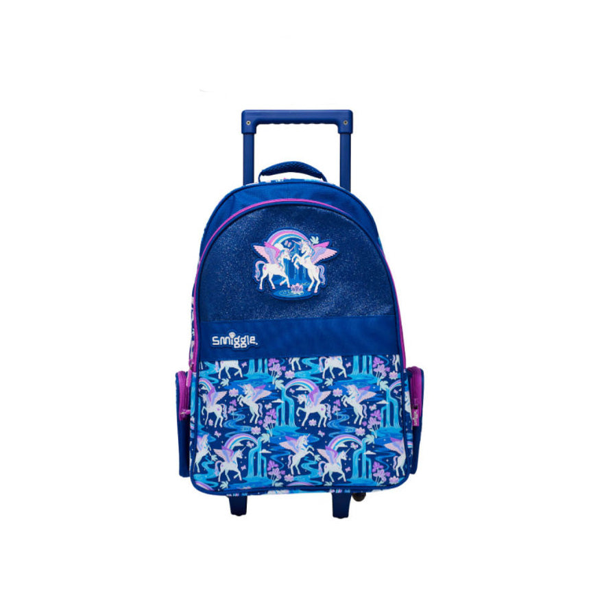Smiggle Away Bag Backpack Trolley With Light Up Wheels Navy