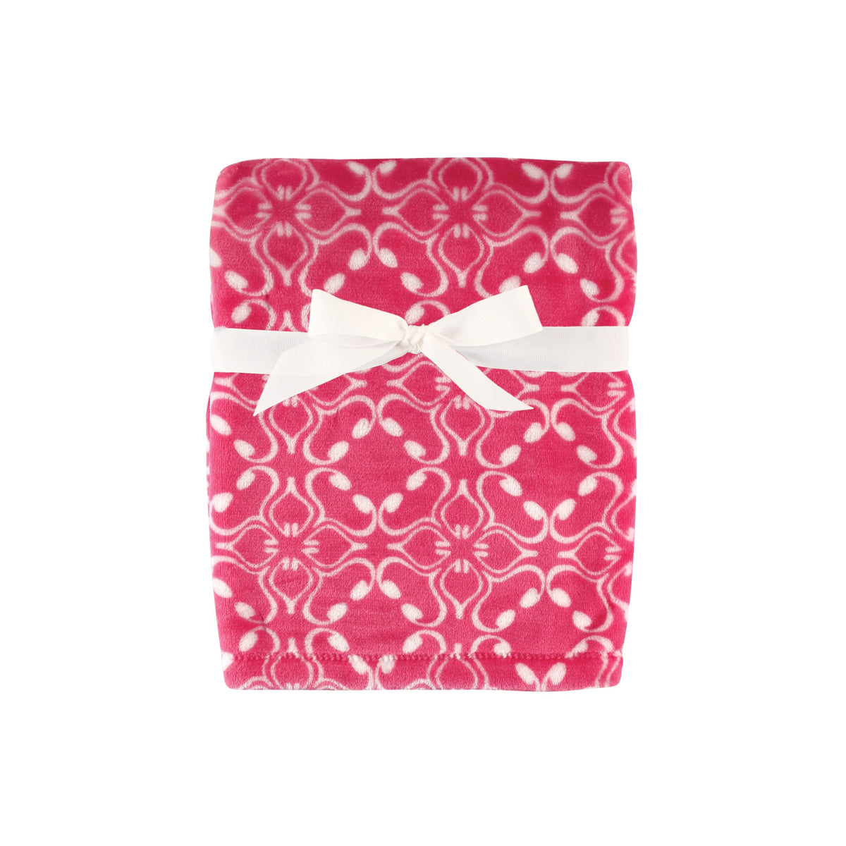 Hudson Baby Silky Plush Blanket-Blossom Rose