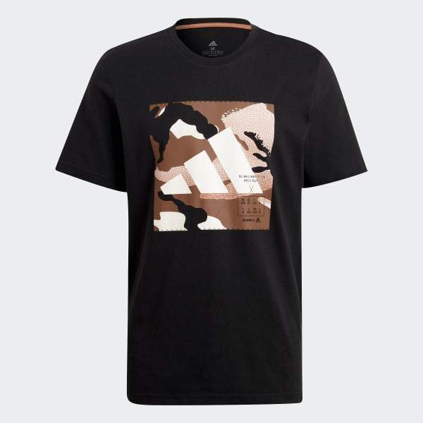 Adidas Adult Boy Athletic Graphic Tee Shirt Black