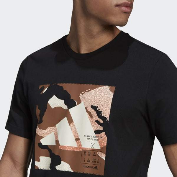 Adidas Adult Boy Athletic Graphic Tee Shirt Black