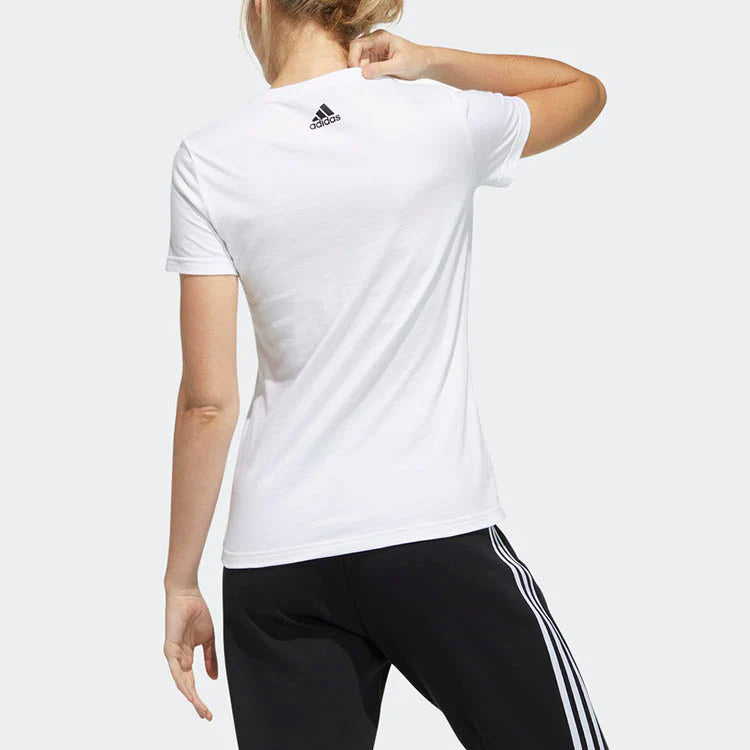 Adidas Adult Girl Contrasting Colors Logo Pocket T-Shirt White