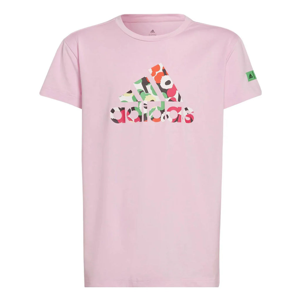 Adidas Girl Kid Aeroready Training Floral Print Tshirt Pink