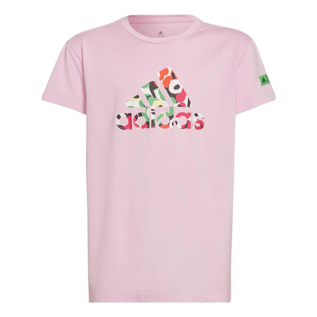 Adidas Girl Kid Aeroready Training Floral Print Tshirt Pink