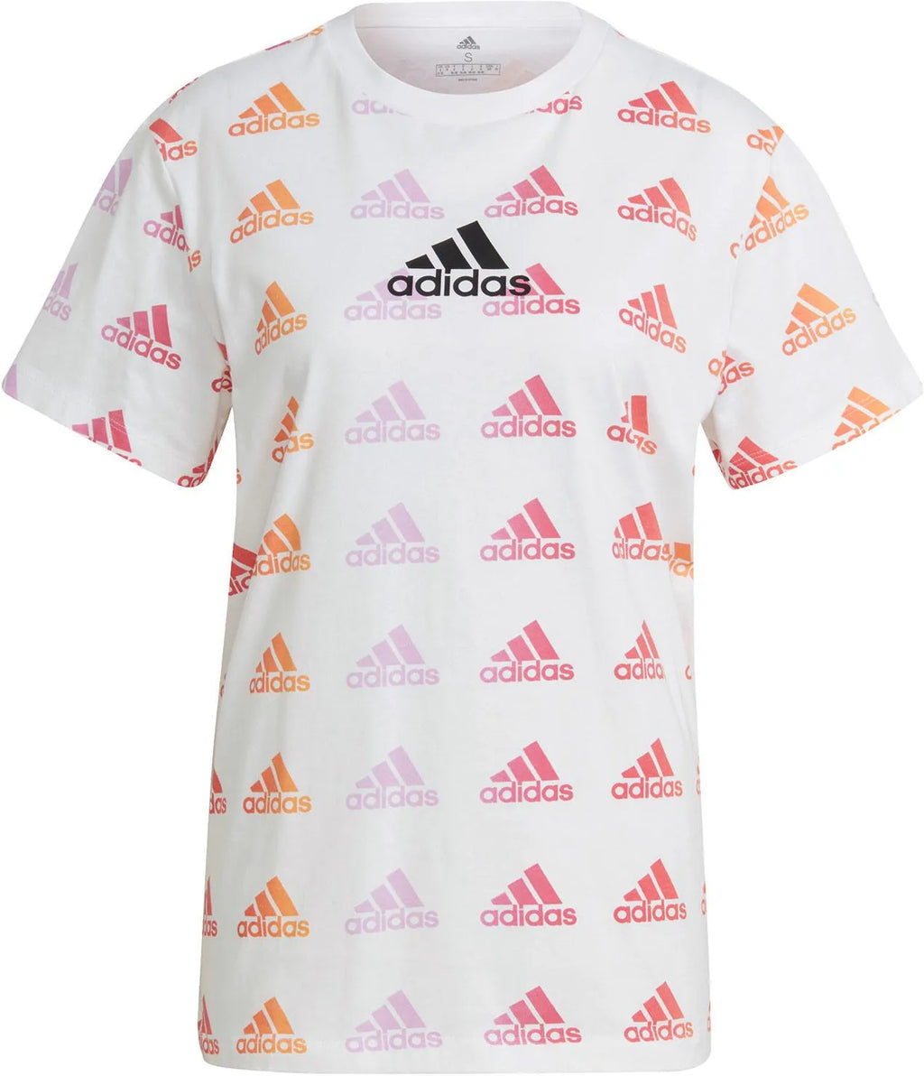 Adidas Gradient Logo Adult Girl Shirt White Black