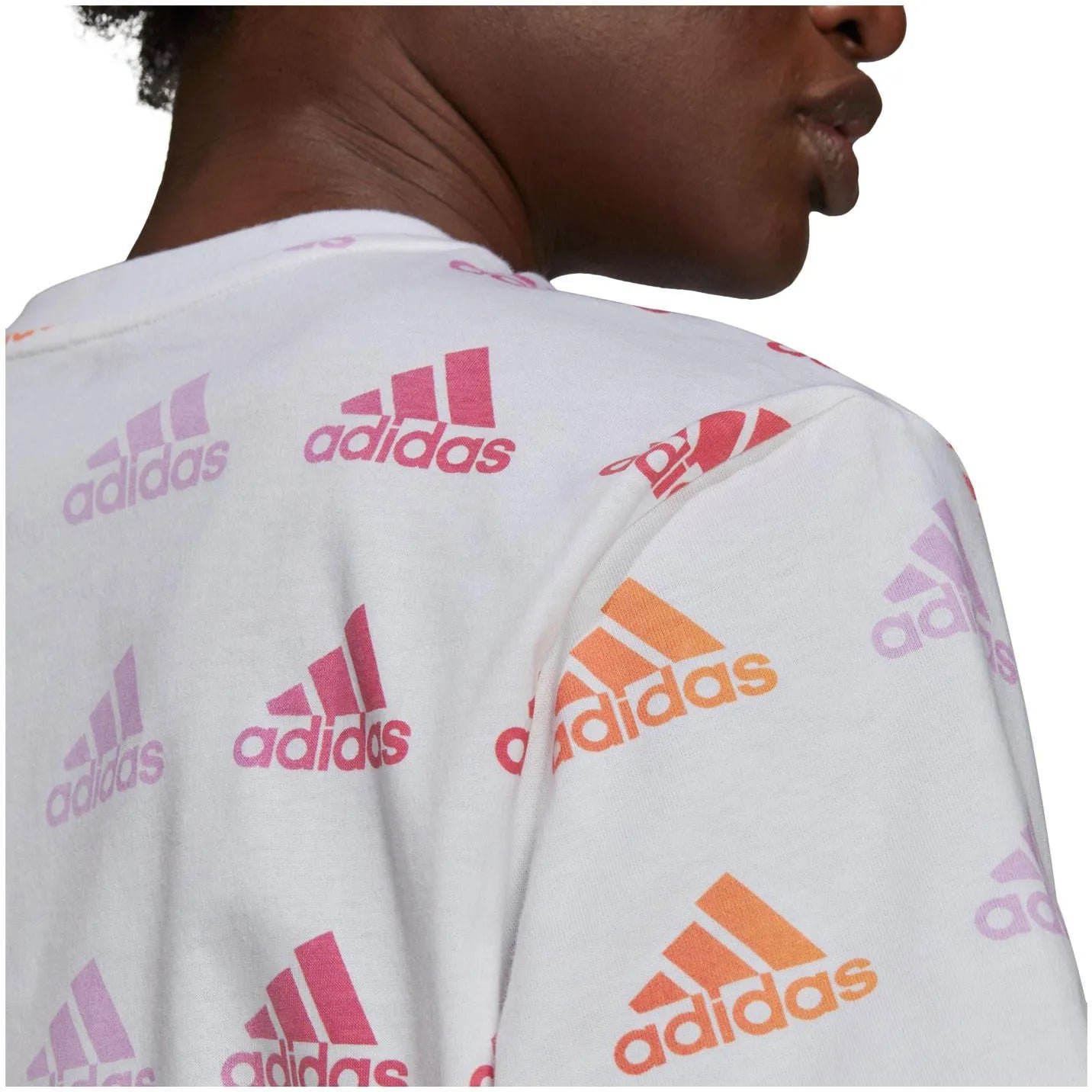 Adidas Gradient Logo Adult Girl Shirt White Black