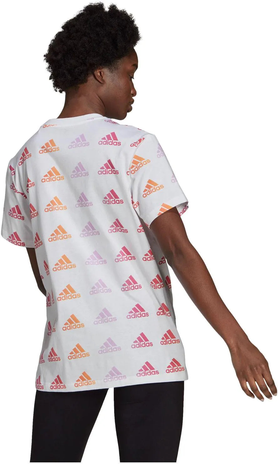 Adidas Gradient Logo Adult Girl Shirt White Black