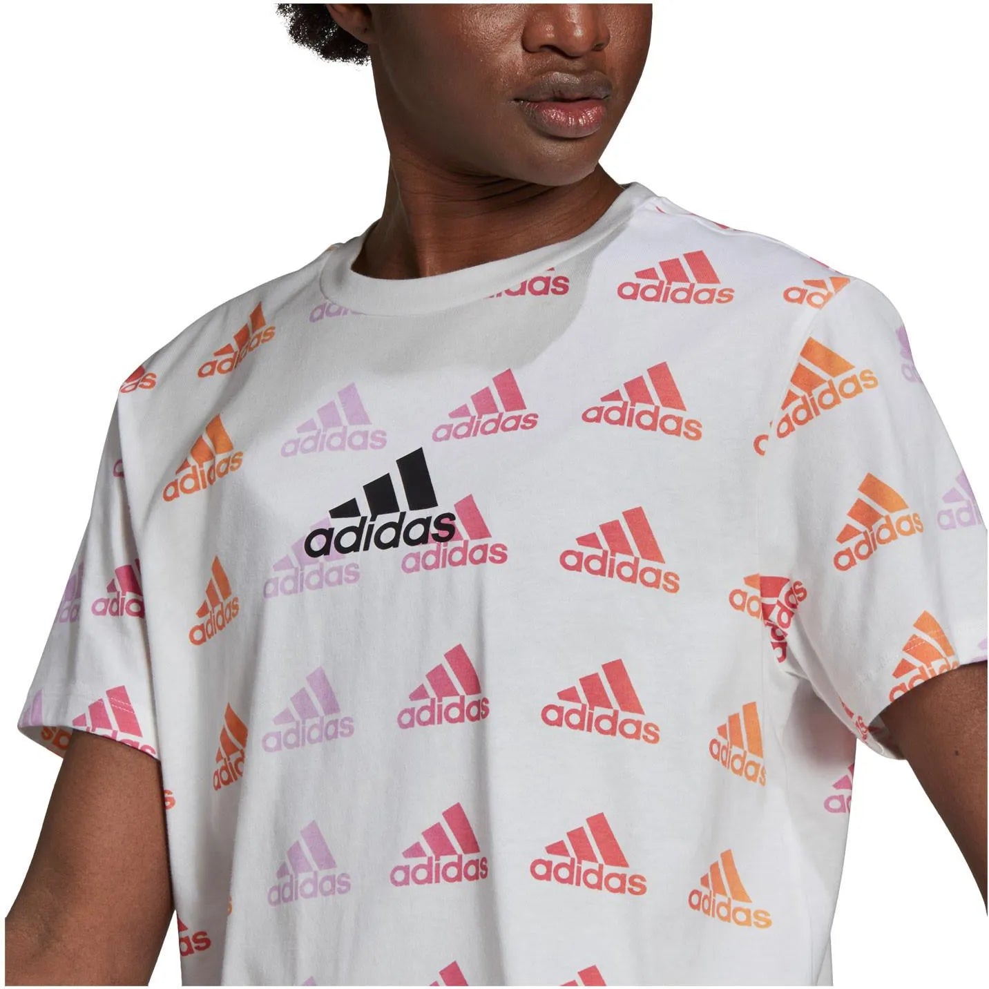 Adidas Gradient Logo Adult Girl Shirt White Black