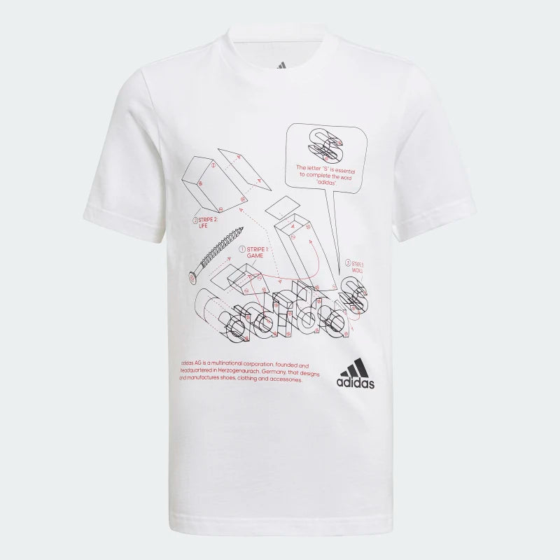 Adidas Kids Boy Tee White