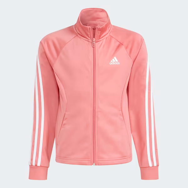 Adidas Kids Girl 3 Stripes Tracksuit Hazy Rose/White