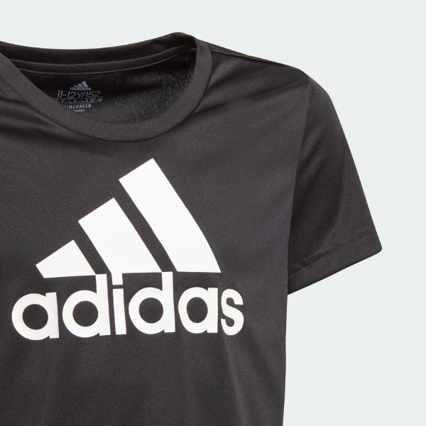 Adidas Kids Girl Designed To Move Tee Shirt Black/White