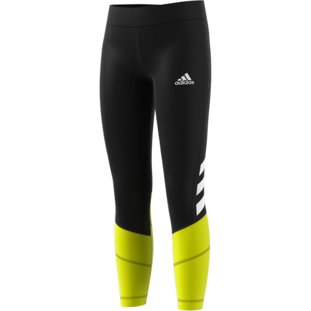 Adidas Kids Girl Junior Tights & Pants Black/Acid Yellow