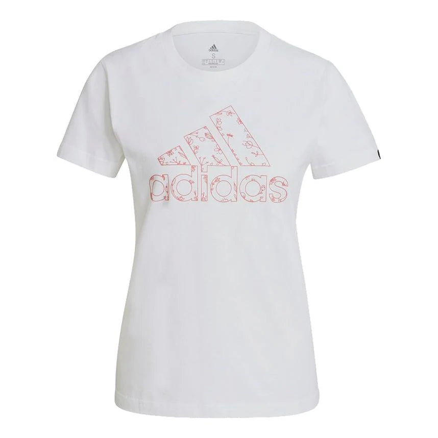 Adidas Outfloral Printing Adult Girl Shirt White