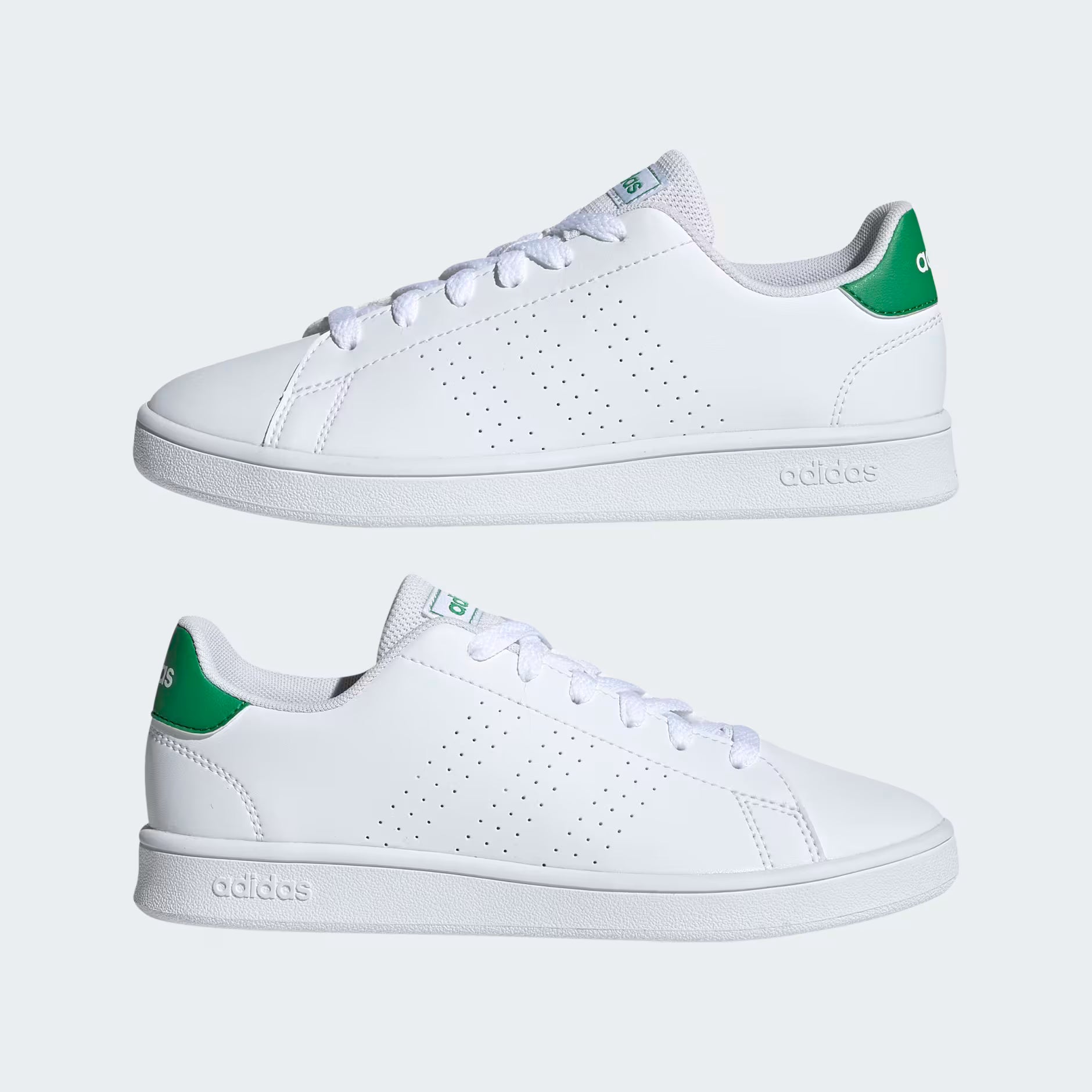 Adidas Unisex Child Advantage White Green Tennis Shoe