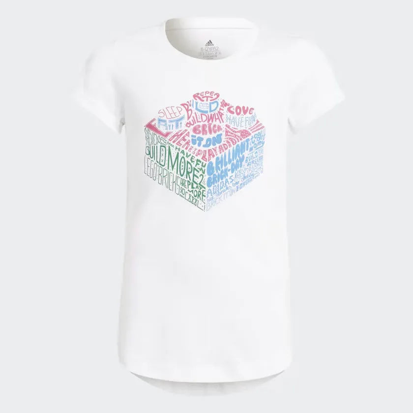 Adidas X Lego Graphic Kids Girl Tee White