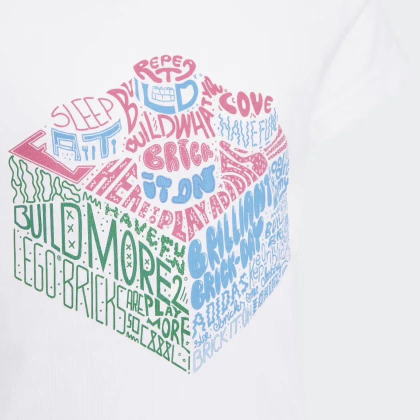 Adidas X Lego Graphic Kids Girl Tee White