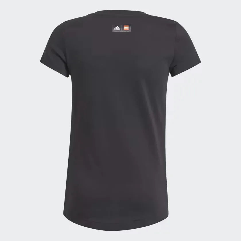Adidas X Lego Kids Girl Graphic Tee Lego Black Shirt