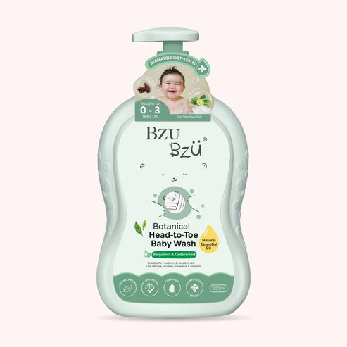 Bzu Bzu Baby Head To Toe Wash 600Ml Bergamot & Cedarwood