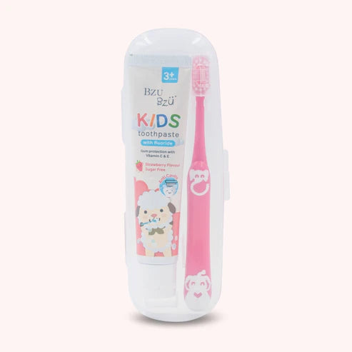 Bzu Bzu Kids Oral Care Travel Kit (Strawberry)