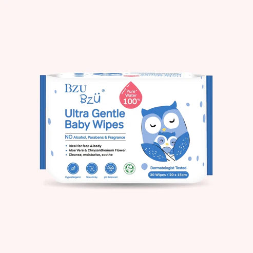 Bzu Bzu Ultra Gentle Baby Wipes (30 Wipes)