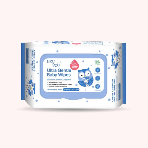 Bzu Bzu Ultra Gentle Baby Wipes-80'S X2