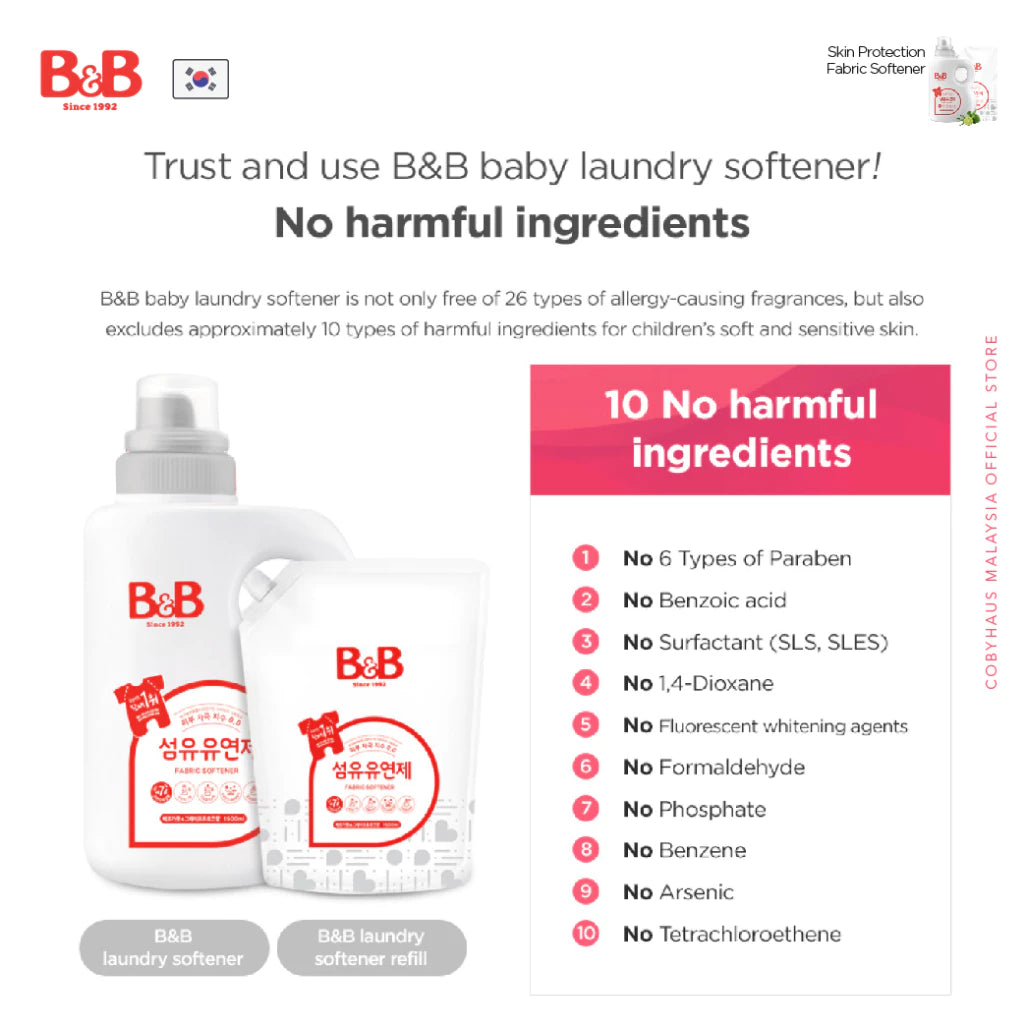 B&B BABY FABRIC SOFTENER JASMINE REFILL 800ML