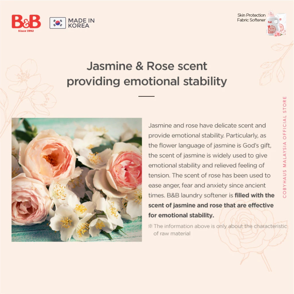 B&B BABY FABRIC SOFTENER JASMINE REFILL 800ML