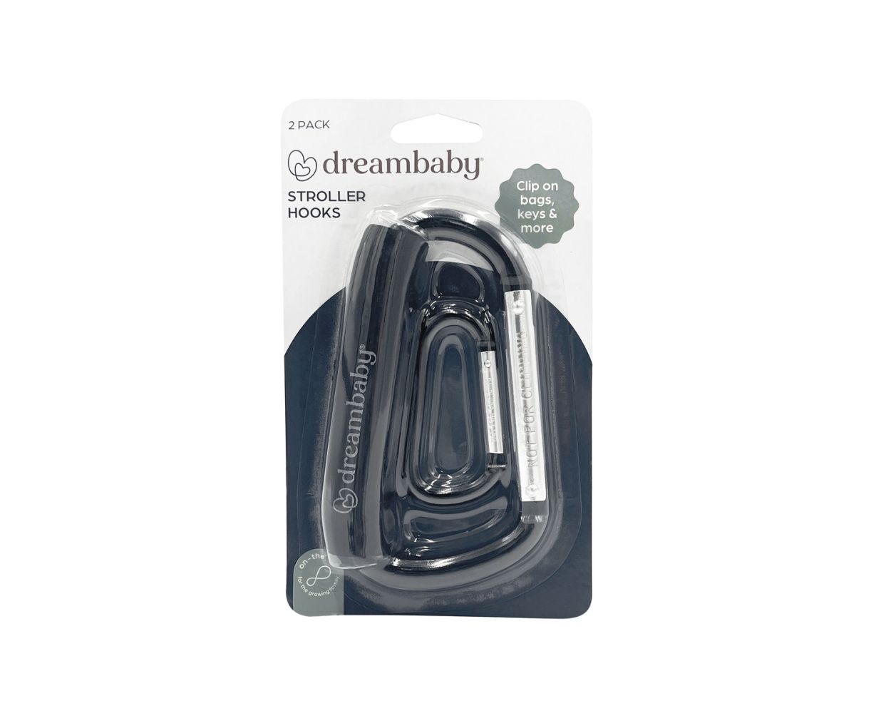 Dreambaby Stroller Hook Carabiner 2 Pack (L) & (S)