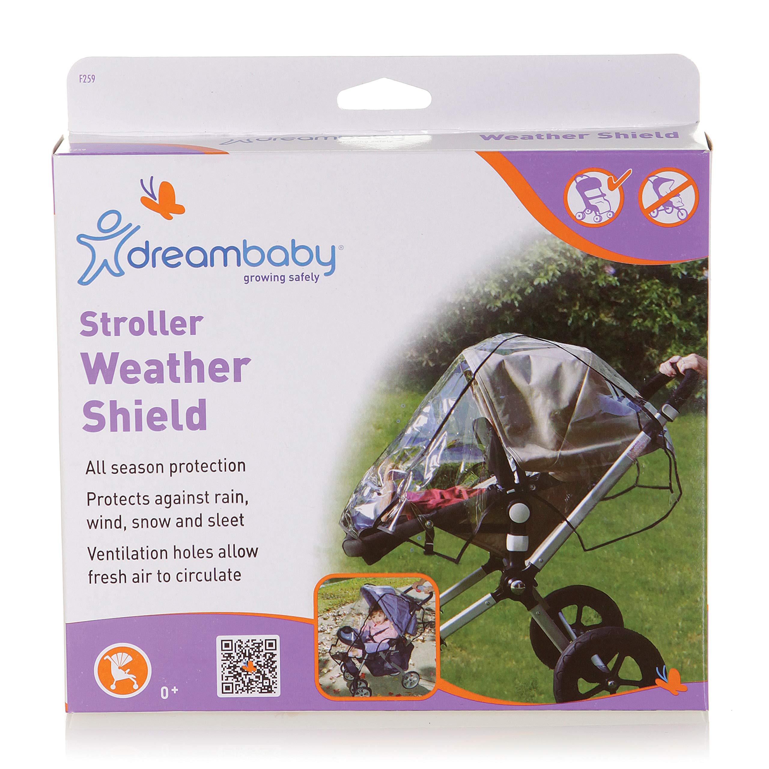 Dreambaby Stroller Weather Shield-Black Piping