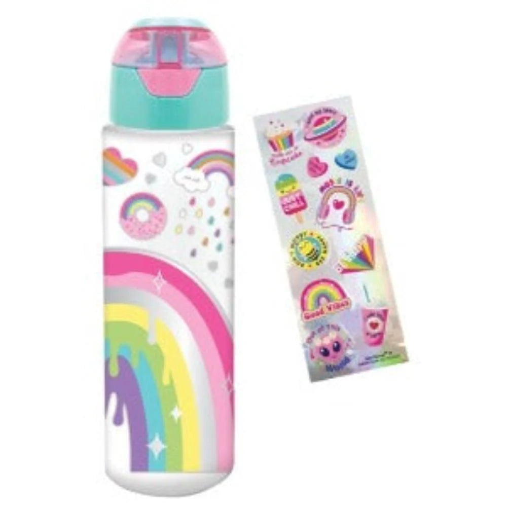 Hot Focus H2O Bottle W/Stickers (Rainbow)