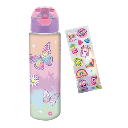 Hot Focus H2O Bottle W/Sticker (Tie Dye Butterfly)