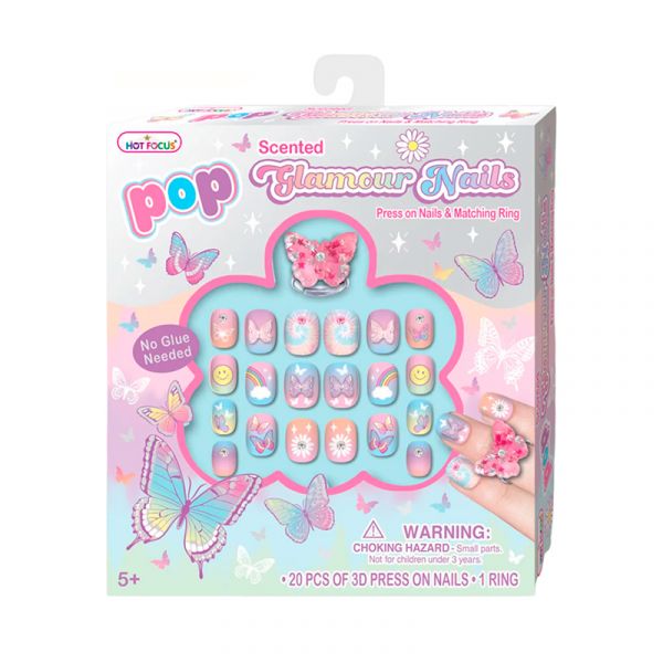 Hot Focus Pop Glamour Nails