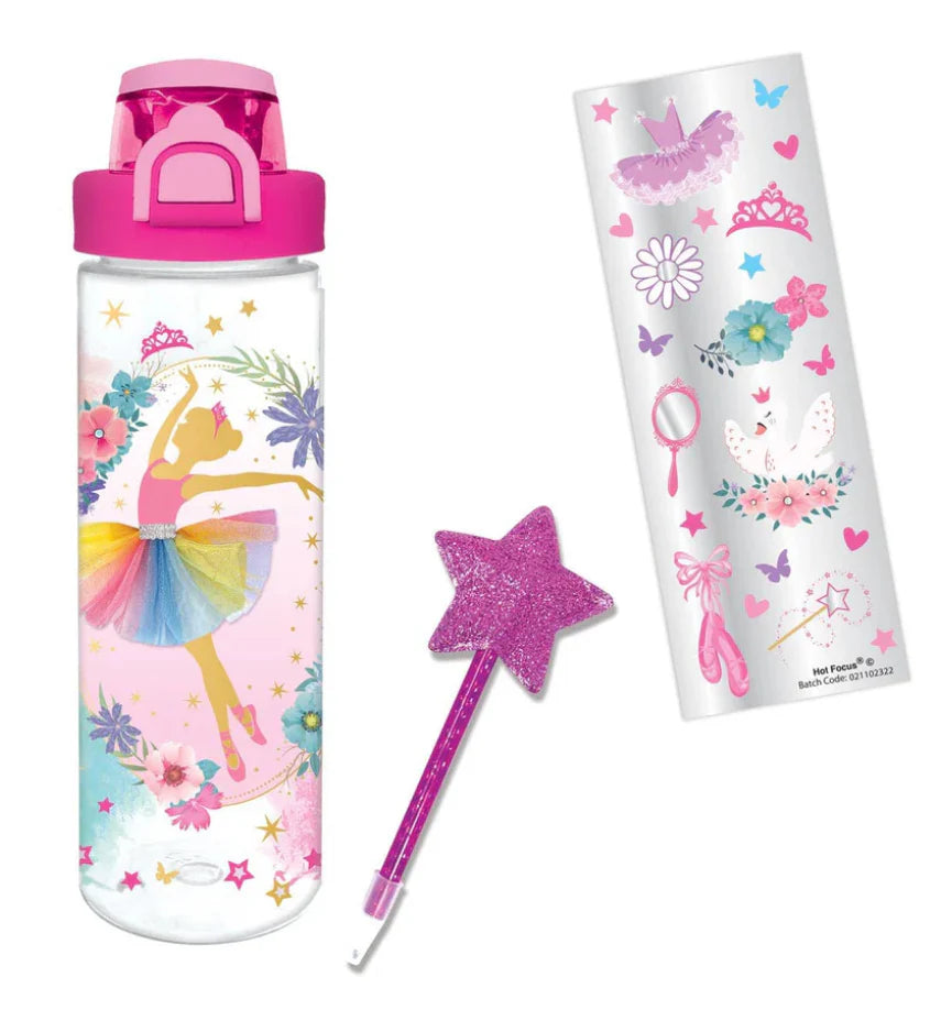 Hot Focus Pop-Open Water Bottle Writing Fun