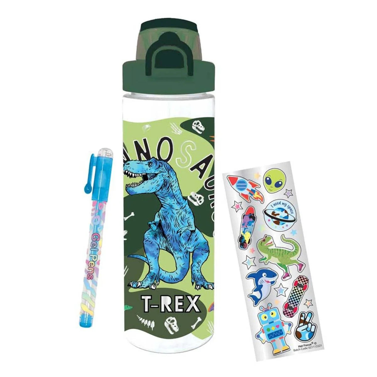 Hot Focus Pop-Open Water Bottle Writing Fun