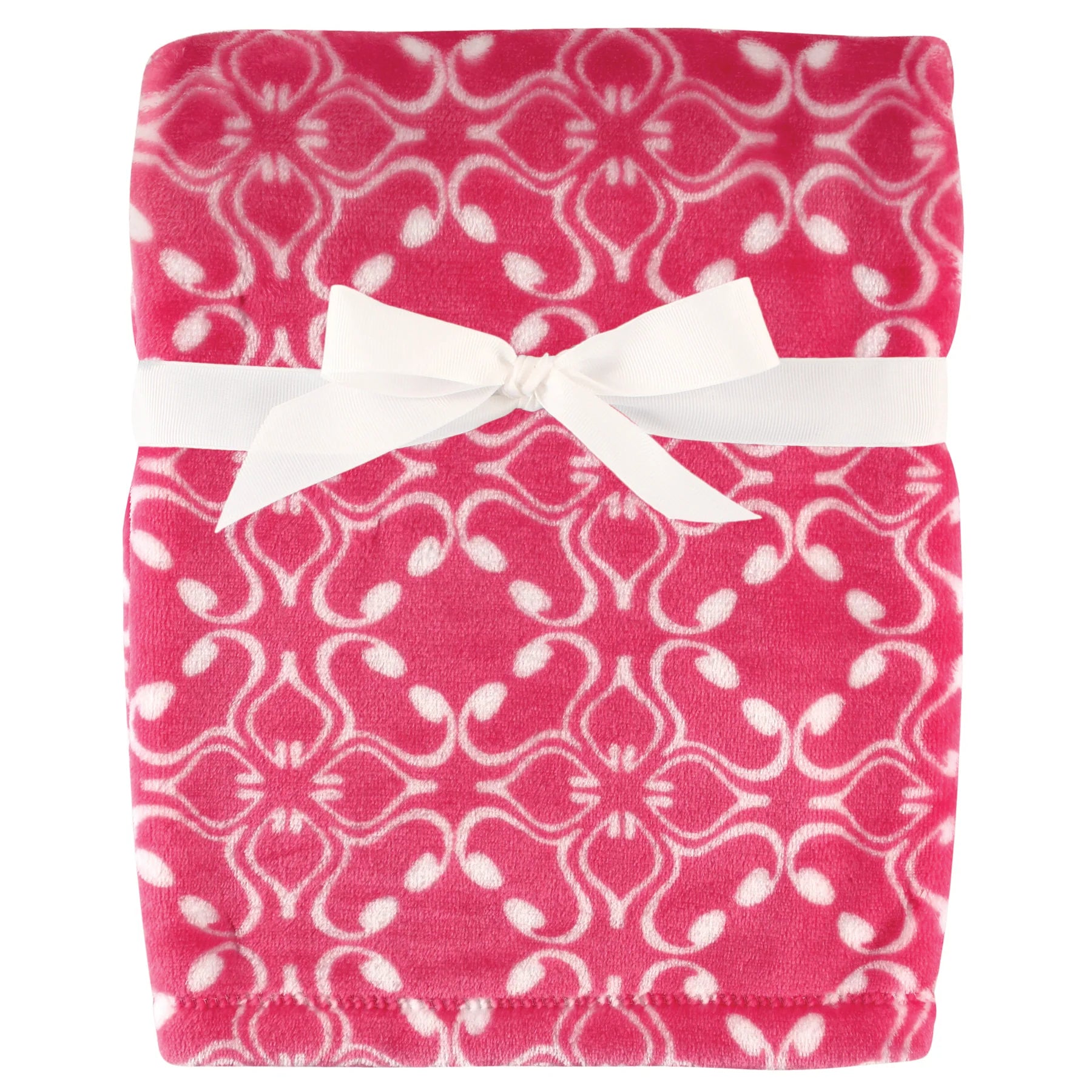 Hudson Baby Silky Plush Blanket-Blossom Rose