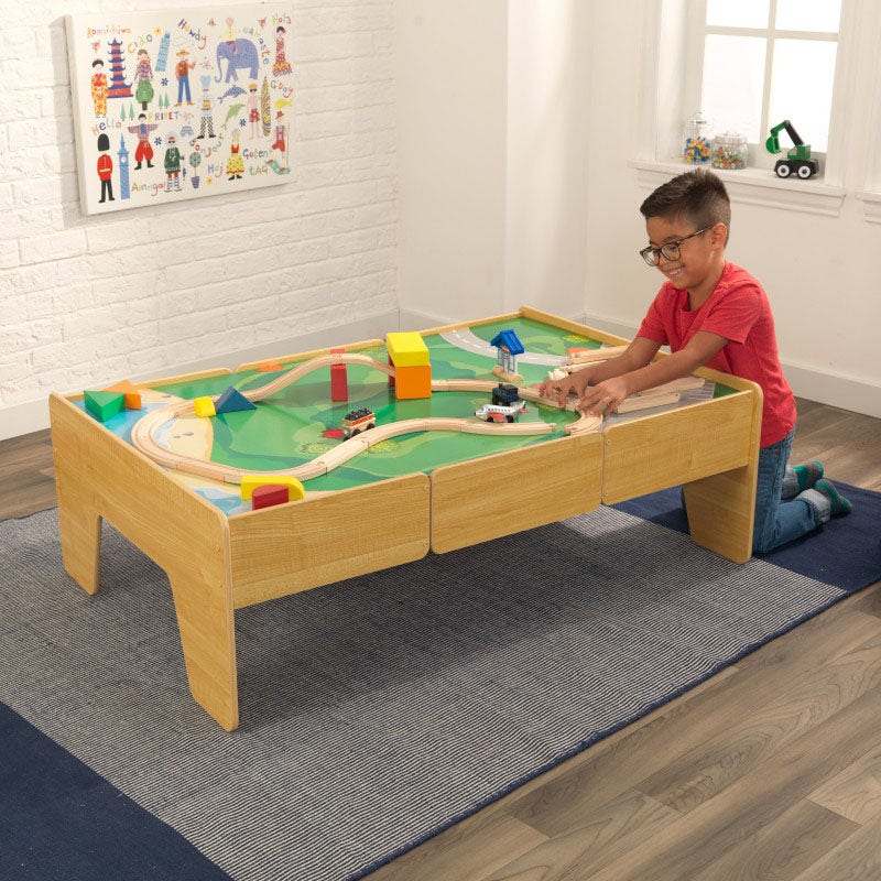 Kidkraft Wooden Play Table Train Table (Natural)