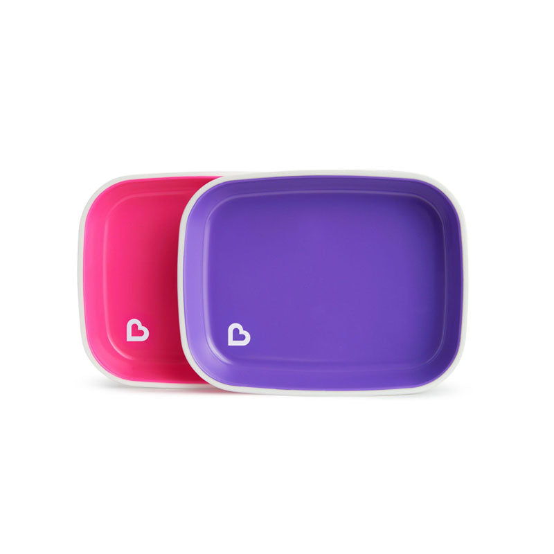 Munchkin 2 Pack Splash Plates (Pink/Purple)