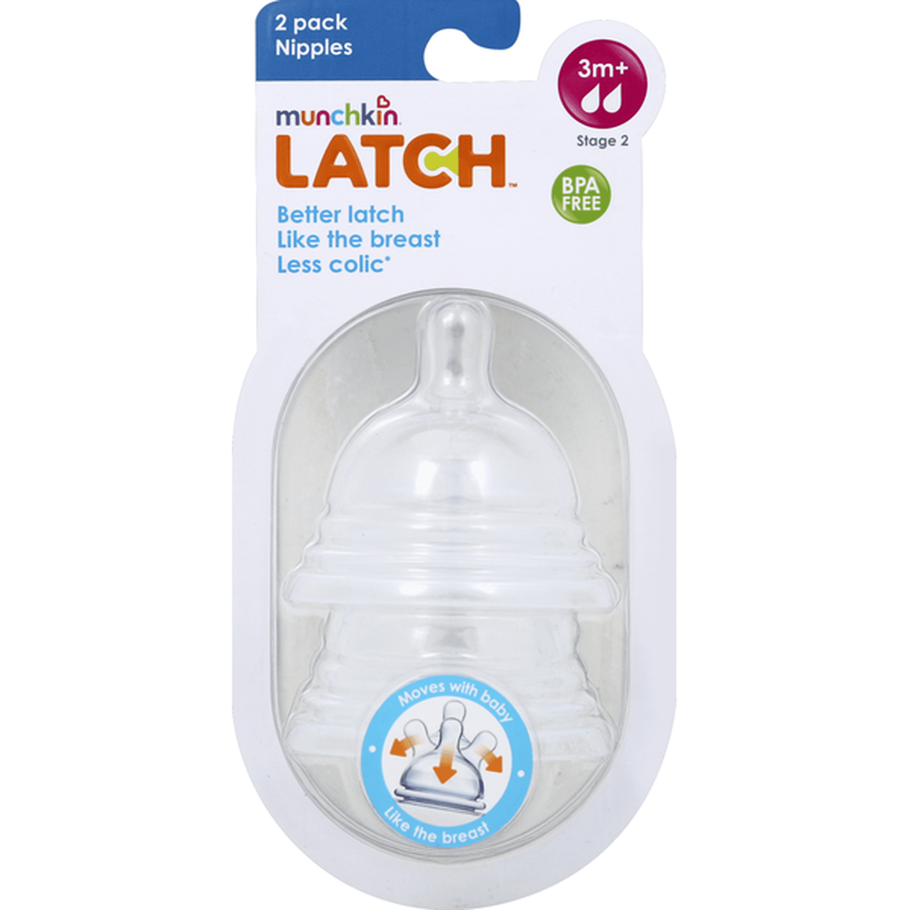 Munchkin 2 Pack Stage 2 Nipple Wide