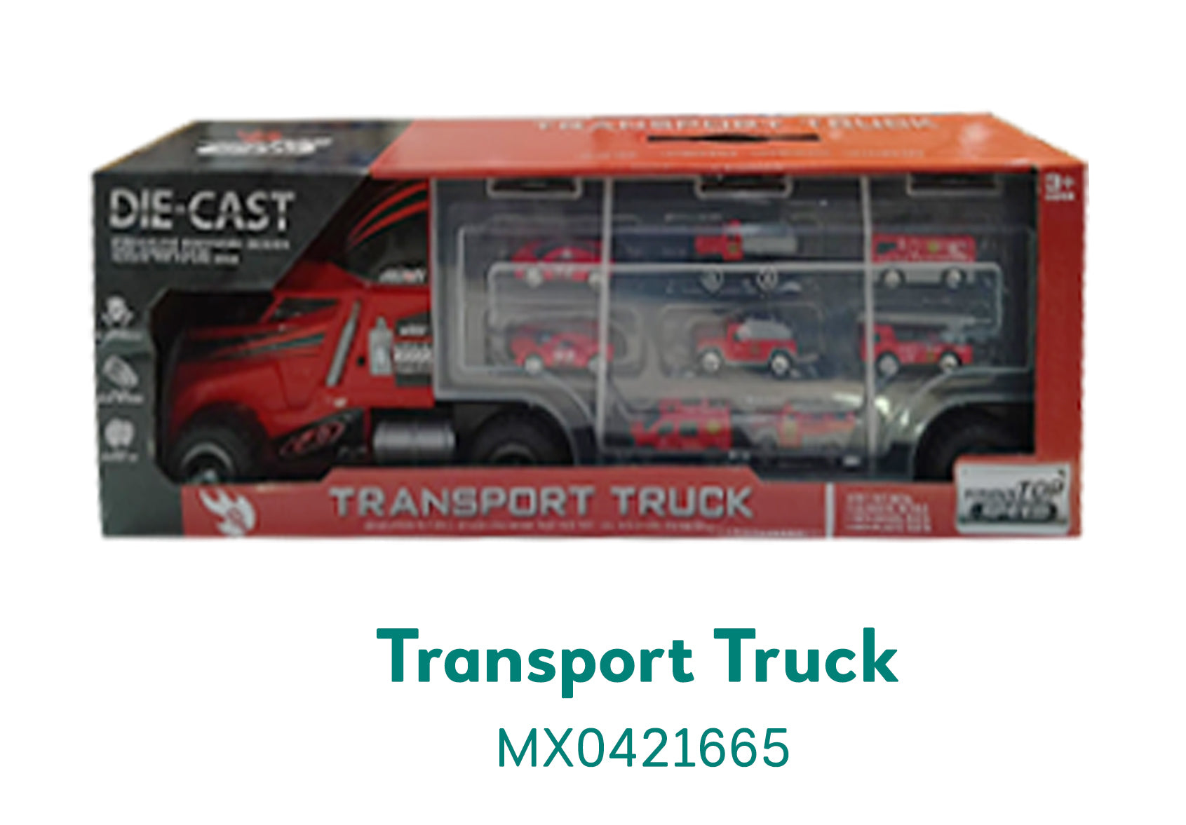 Merx Fire Truck With Metal Car
