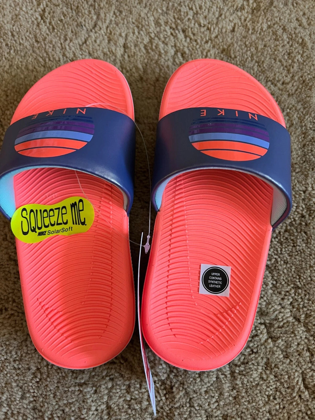 Nike Kids Kawa Se 2 Slide Sandals Purple Dust Bright Mango
