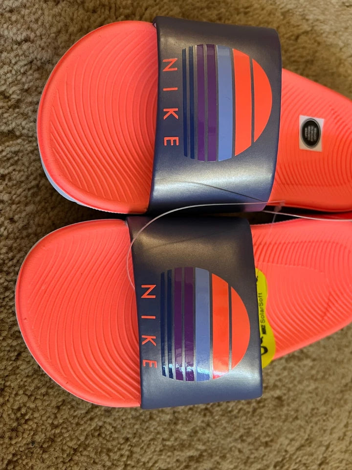 Nike Kids Kawa Se 2 Slide Sandals Purple Dust Bright Mango