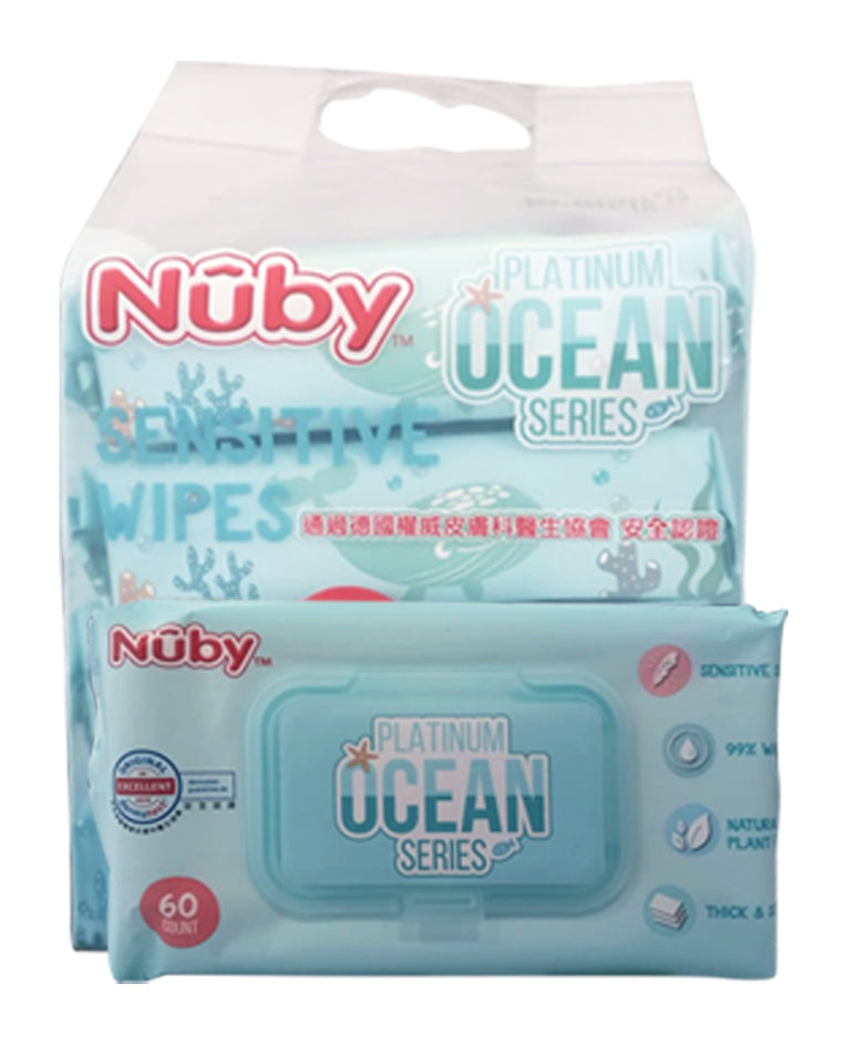 Nuby Baby Wipes W/Lid 60'S X4 S/O