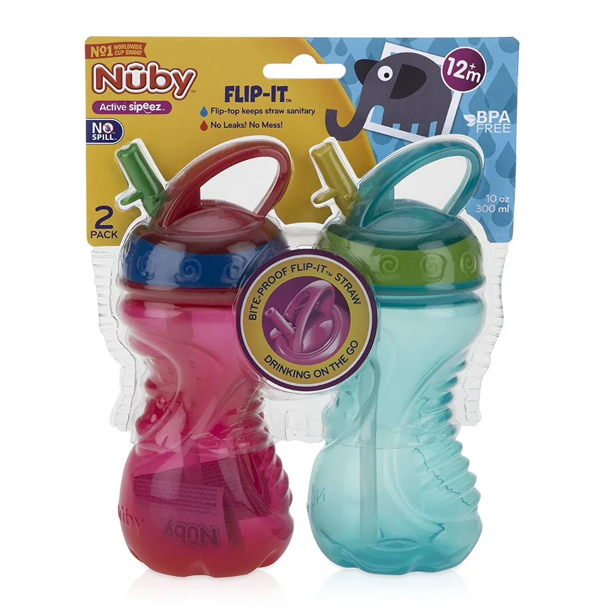Nuby Simply Flip It Straw Cup 10Oz / 300Ml