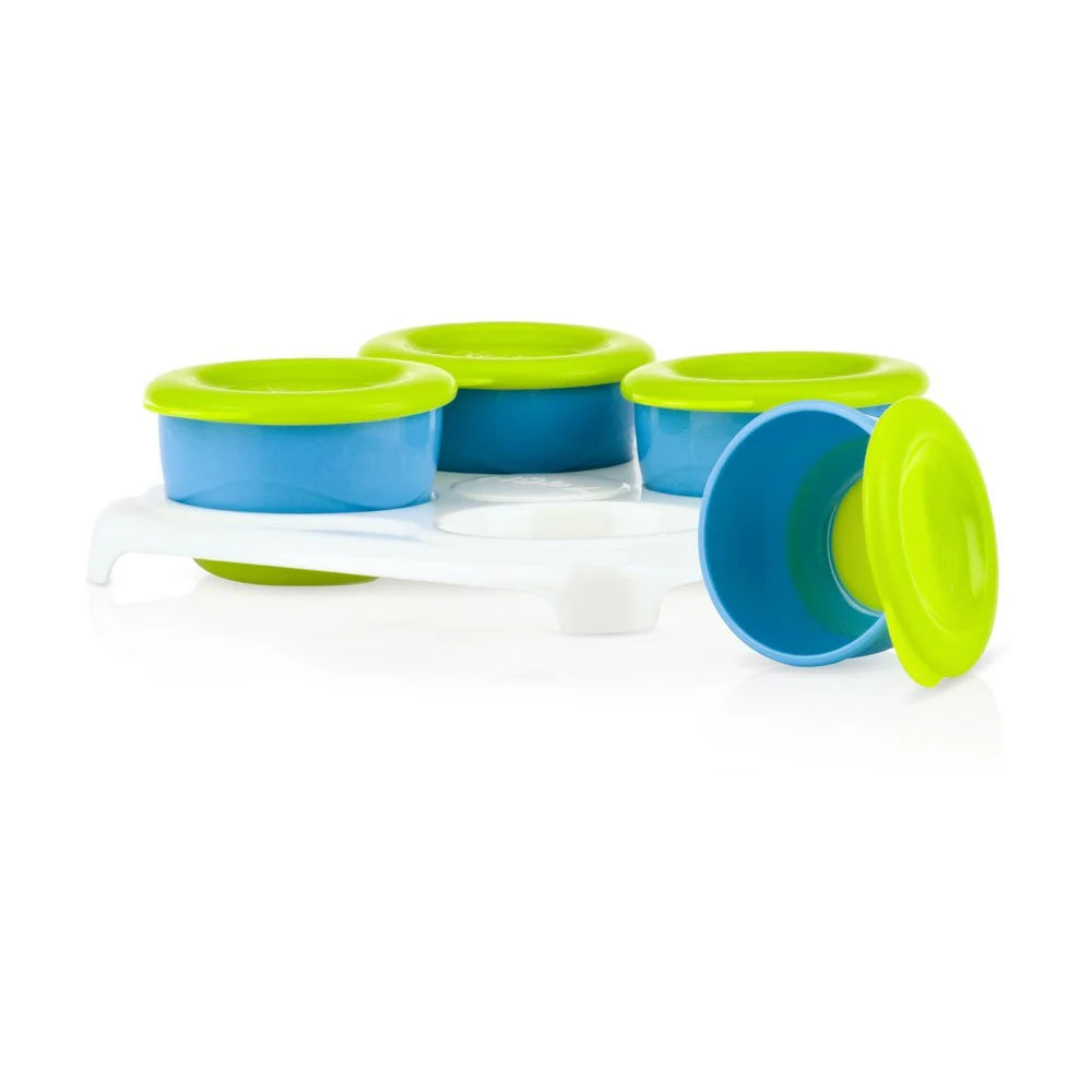 Nuby Garden Fresh 4 Pack Food Snack Pots In Tray